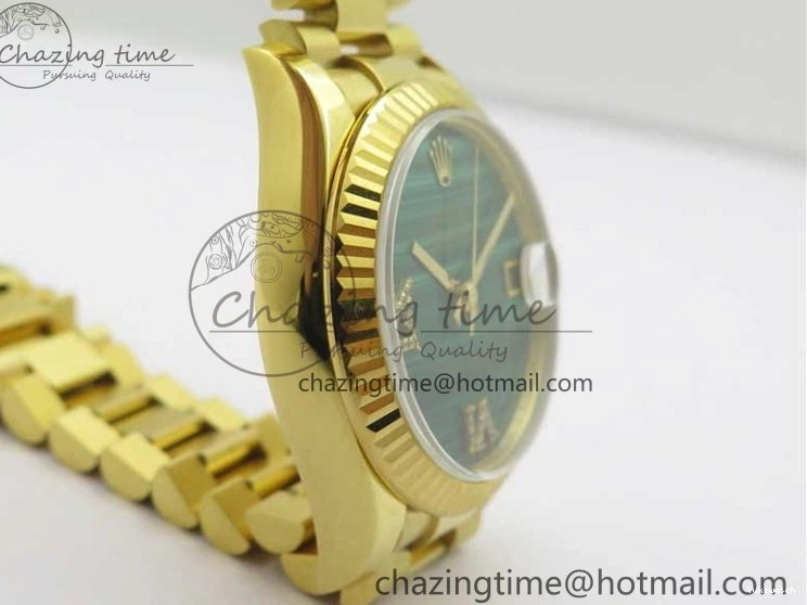 Bracelet Dial EWF 31mm ETA2688 Best Green YG Daydate Edition Malachite YG President on 278288 0430
